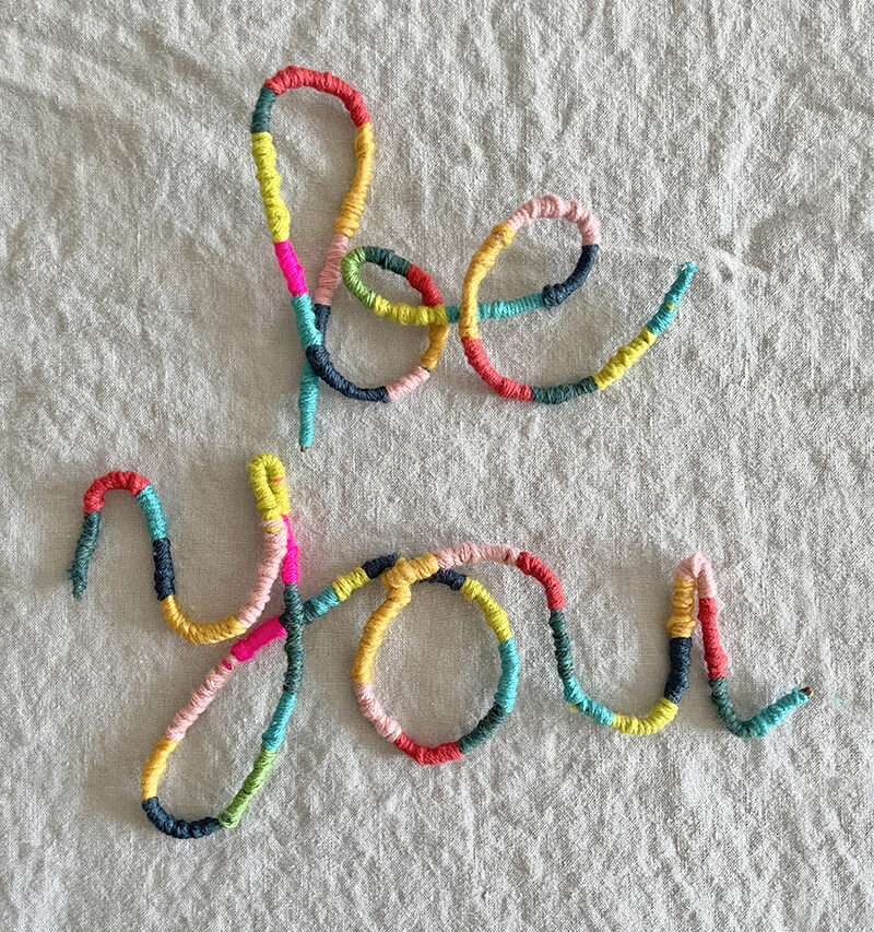 Yarn Wrapped Wire Words Artbar (kaamsechitrakaar)