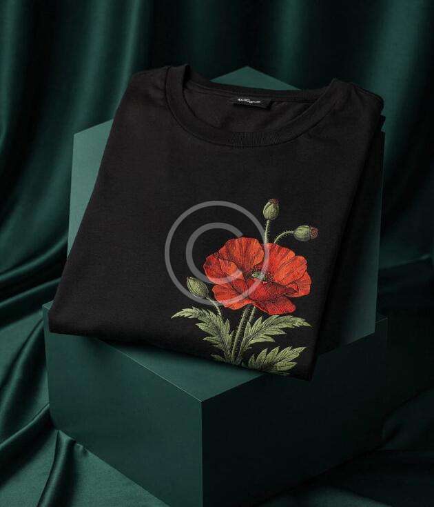 Floral embroidered black sweatshirt