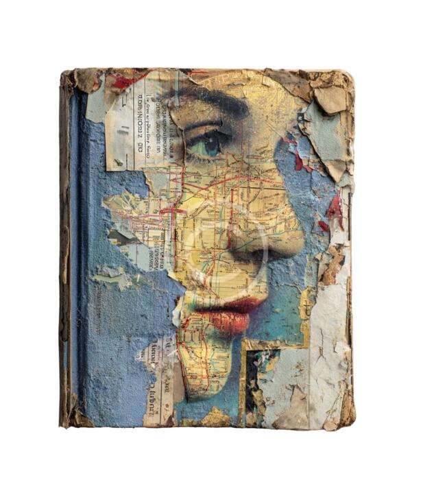 Mixed media portrait art block